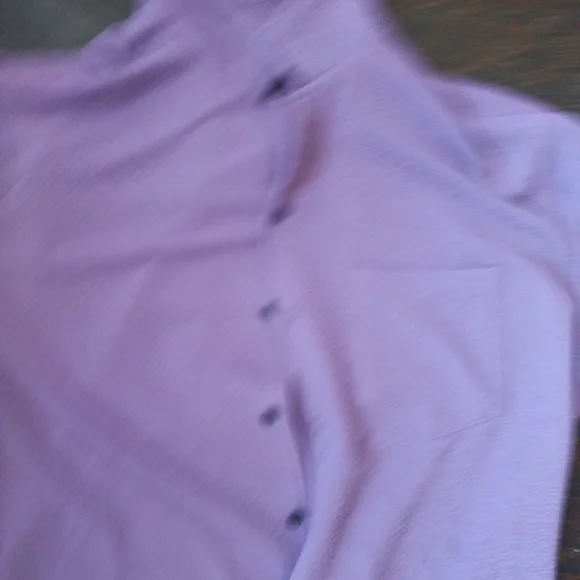 Negative Space Mens Casual Button Up Shirt Size Large Color Purple Side Pockets - Picture 4 of 7